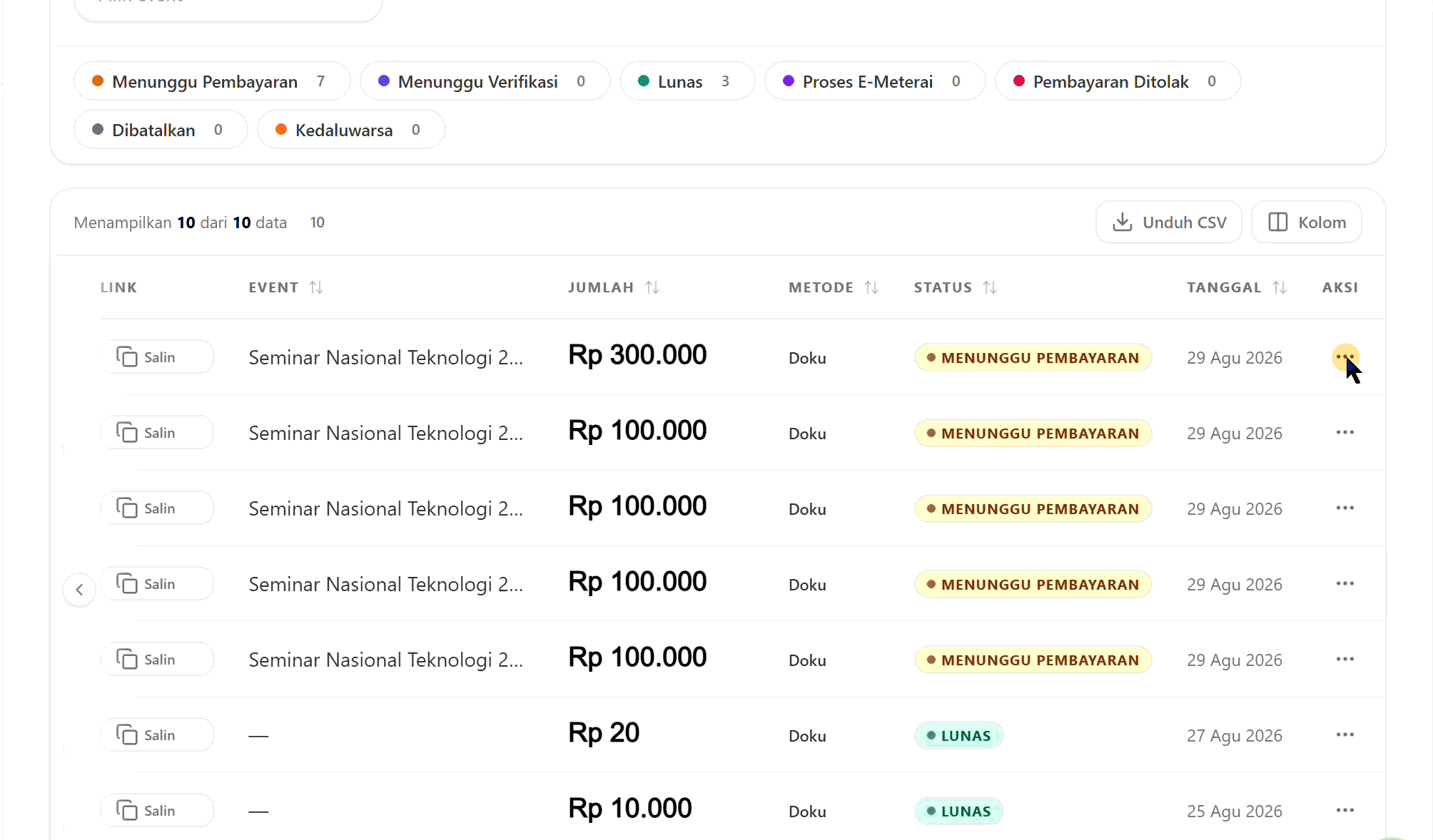 Demo: Kode Unik Transfer