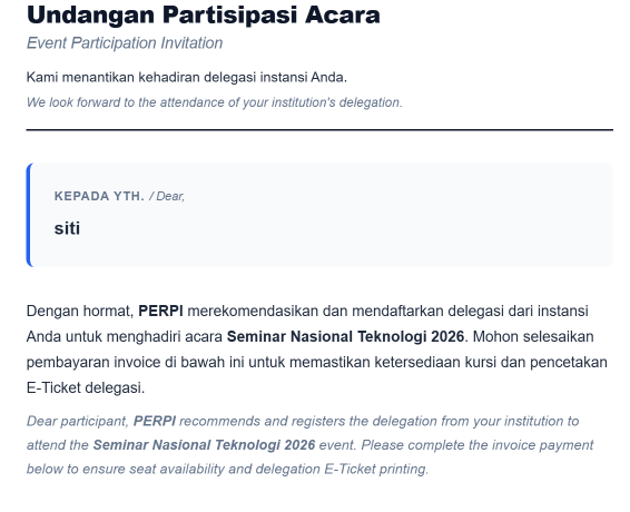 Transaksi Email Undangan