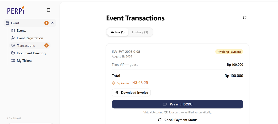 Transaksi Member saat Login