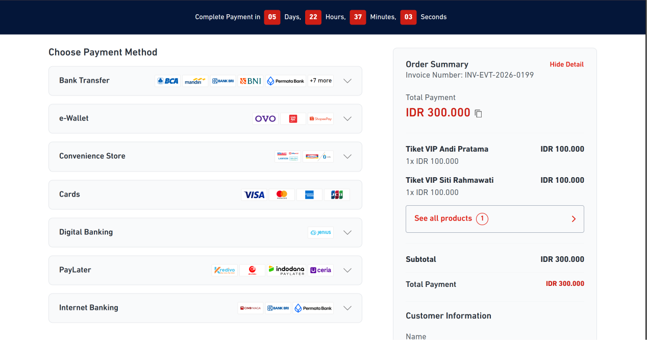 Transaksi Pay Now